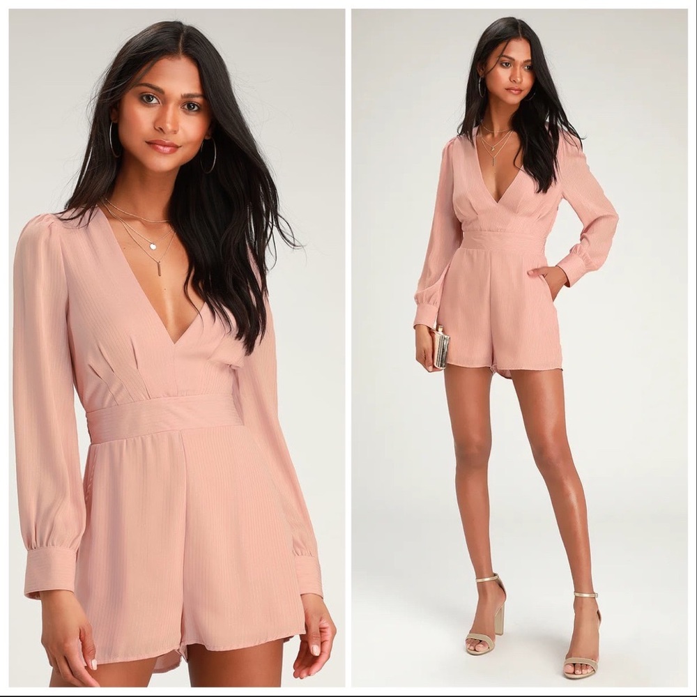 Honey Punch Brilliancy Blush Metallic Romper small